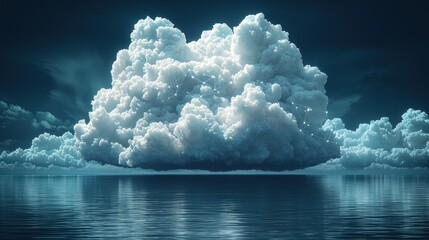 Poster - celestial cloud network: a digital tapestry woven across the night sky