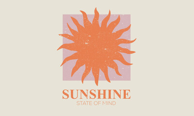 Wall Mural - Sunshine paradise graphic print design. Beach modern abstract art. The best is yet to come. Sunshine on my mind. Summer vibes artwork. 