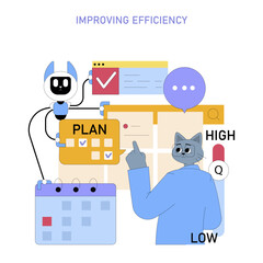 Poster - Business Processes. Flat Vector Illustration