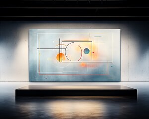 Poster - Abstract geometric wall art soft color palette
