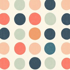 Poster - Retro polka dot pattern showcasing pastel colors reminiscent of the 1950s for stylish design projects Generative AI