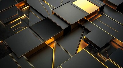 Leinwandbilder - High-tech deep black background with premium diagonal accents and a sleek modern touch.