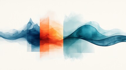 Poster - Abstract watercolor flowing shapes design
