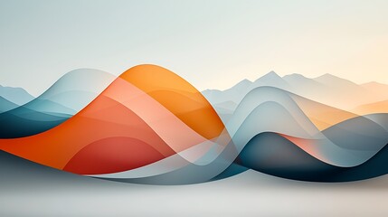 Poster - Abstract wavy landscape graphic design