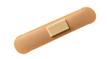 adhesive bandage lies flat. first aid for cuts or scrapes. beige color. transparent, png, isolated.