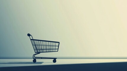 Aufkleber - Empty shopping cart in a soft background awaiting products in modern art style Generative AI