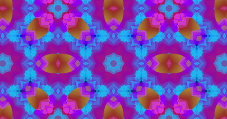 Poster - kaleidoscope effect created by vibrant blue and pink shapes in colorful geometric pattern