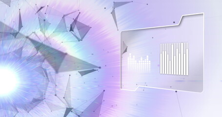 Poster - Abstract digital interface with geometric shapes and data visualization elements