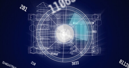 Poster - Image of scopes scanning and data processing on digital screen