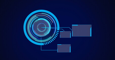 Poster - Image of scopes scanning and data processing on digital screen