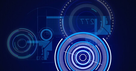 Poster - Image of scopes scanning and data processing on digital screen