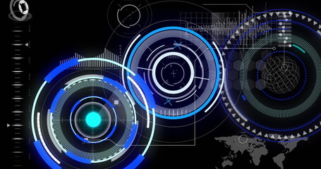 Poster - Image of scopes scanning and data processing on digital screen