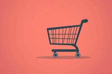 Aufkleber - Empty shopping cart design in modern art style with soft background inviting product selection Generative AI