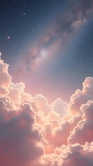 stunning clouds and stars create a dreamy phone wallpaper for a celestial experience.