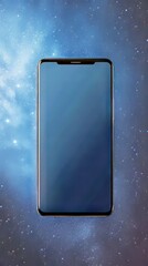 Poster - Modern smartphone on cosmic background, showcasing sleek design and cutting-edge technology in a celestial setting.