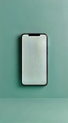 Poster - Smartphone on display. Clean screen for showcasing app designs. Simple and minimal, ideal for advertising.
