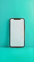 Poster - Sleek mobile device with a blank screen, perfect for showcasing apps or designs. Modern and minimalistic.