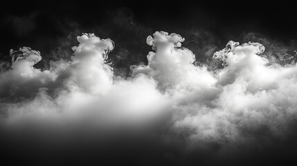 Wall Mural - a black and white photo of smoke coming out of a cloud