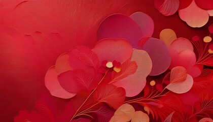Wall Mural - red linen craft paper texture spring festival christmas lunar new year card seamless background