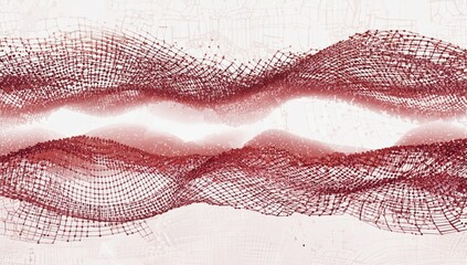 Poster - Dynamic abstract background with intricate wavy patterns and textures in shades of red and white