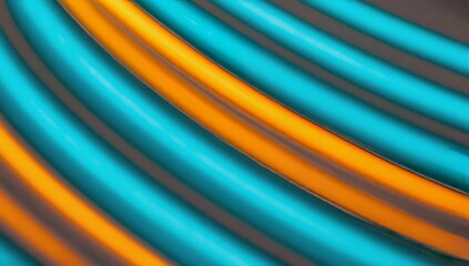 Poster - Colorful abstract lines create a vibrant visual in shades of teal and orange on a dark background