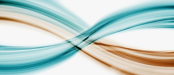 Poster - Abstract swirls of blue and brown create a flowing pattern in a minimalist background