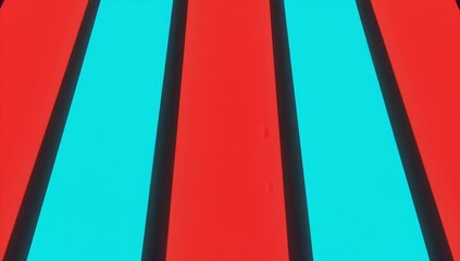 Poster - Bold abstraction featuring contrasting red and blue vertical stripes on a vivid background