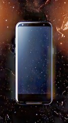 Poster - Smartphone display with a captivating star-field background, merging technology with cosmic beauty.