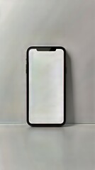 Poster - Smartphone Display: Frameless mobile device with a blank screen, studio shot on gradient background