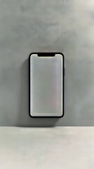 Poster - Modern smartphone displayed against a textured backdrop, highlighting its sleek design and bright screen.