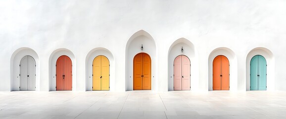 Aufkleber - Colorful Archways with Doors