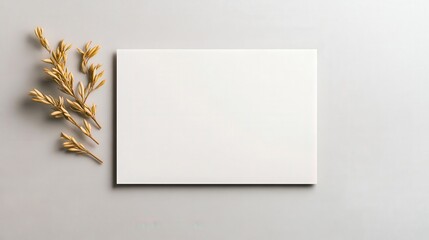 Poster - Blank canvas with a delicate branch, perfect for creative designs or minimalist decor.