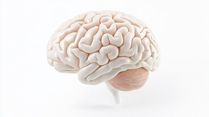 Poster - 3D rendering of a human brain, showcasing intricate details and textures.