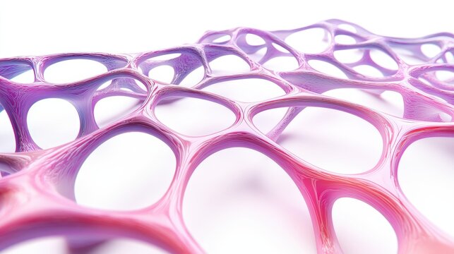 Abstract digital rendering of a pink and purple organic structure