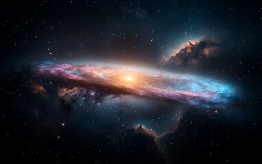 Aufkleber - Cosmic spiral galaxy in deep space