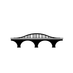 Poster - Arched Bridge: An elegant arched bridge, rendered in a clean, silhouette style, perfectly embodies structure and design, set against a neutral background.
