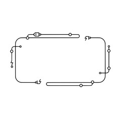 Fototapete - Abstract Circuit Board Border: This image captures the essence of technology and connectivity through a minimalist and graphic depiction of a circuit board frame.