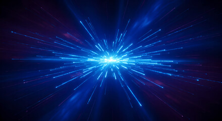 Poster - Abstract digital data speed light, modern technology speed explosion, futuristic energy wave, data transfer and communication for presentation background