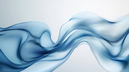 Poster - Smooth flowing blue silk fabric. Elegant, luxurious material. Soft waves, folds create sense of movement, texture. Ideal for fashion design, textile industries. Perfect for luxury, elegance.