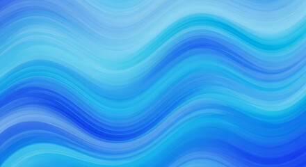 Poster - Amazing wavy lines with gradient from light turquoise to deep dark blue color for flyer, landing page, poster background and backdrop design element.