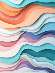 Leinwandbilder - Stylish abstract paper cut background featuring layered geometric shapes with deep shadows and soft pastel tones for modern design projects Generative AI