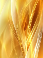 Fototapete - Surreal transformation of golden wheat into glowing energy waves in a dreamy environment Generative AI