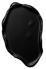 Leinwandbilder - Black paint blob shape. Abstract dark liquid with glossy edge. Spot of shiny color. Isolated object, png with transparent background. Decorative shape.