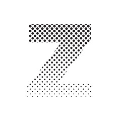 Aufkleber - uppercase letter Z in halftone dot pattern, modern black and white typography design with fading effect, concept of graphic design, branding, typography art, digital print