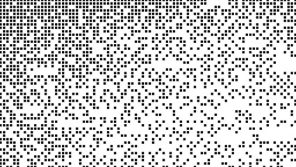 Poster - Simple geometric pixel pattern elements. Abstract black halftone texture for technology and science banner background
