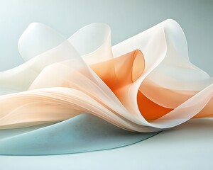 Poster - Flowing pastel fabric abstract design