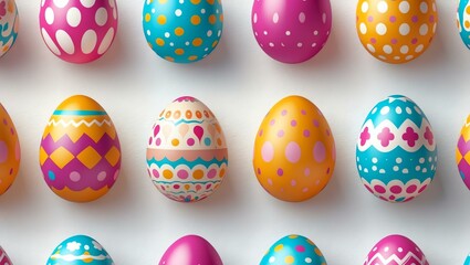 Wall Mural - easter egg seamless pattern on white background