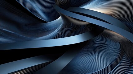 Poster - Dark futuristic abstract background with digital depth and diagonal lines creating movement.