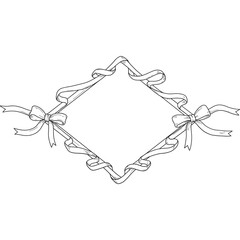 Poster - Ribbon frame with bows graphic design element for decoration and invitation card design ribbon frame with bows graphic design element for decoration and invitation card design