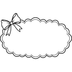 Poster - Blank label with bow design featuring a scalloped edge perfect for adding custom text or graphics ideal as a graphic template